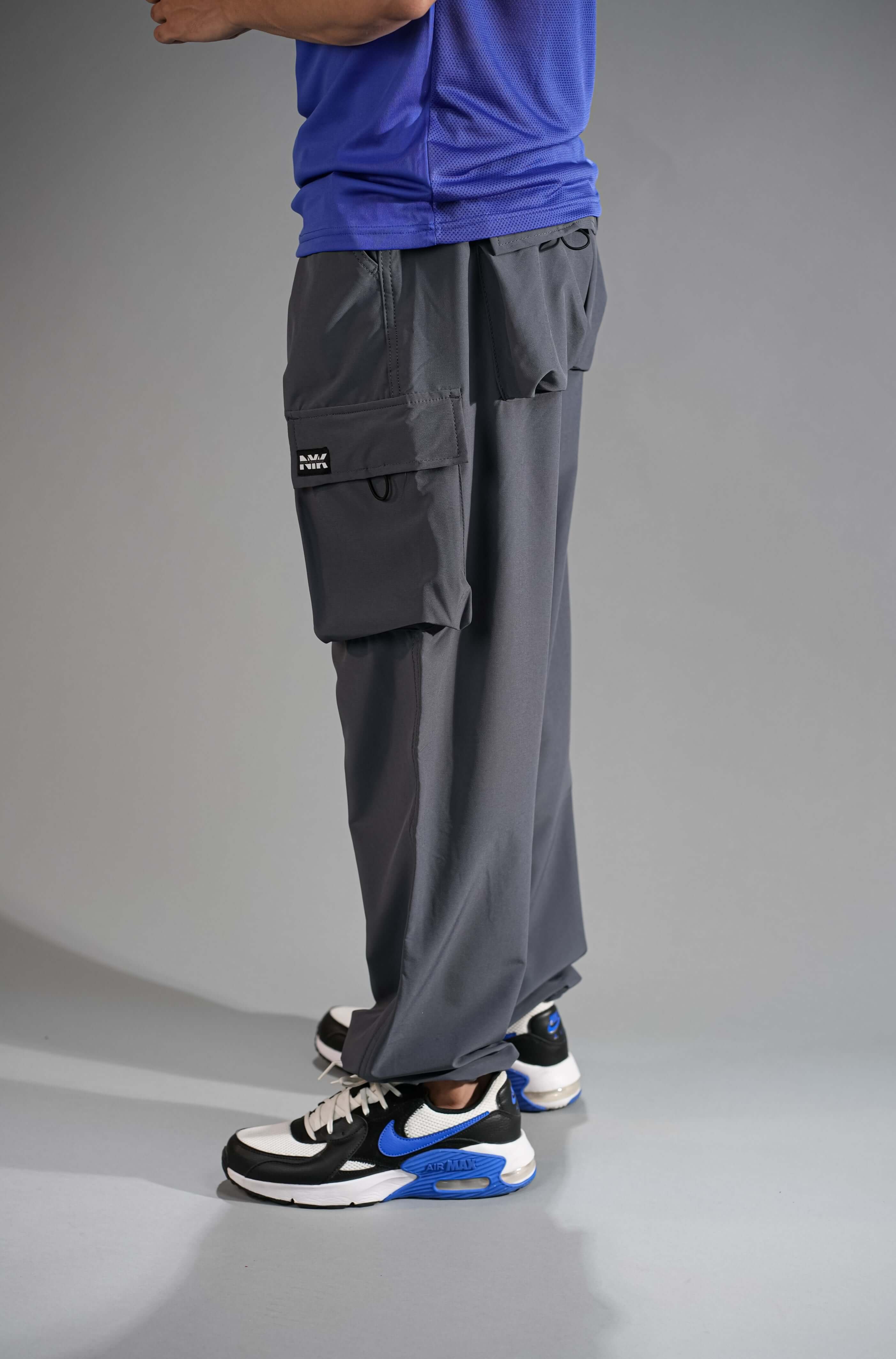 Grey Relaxed Fit Cargo Pants