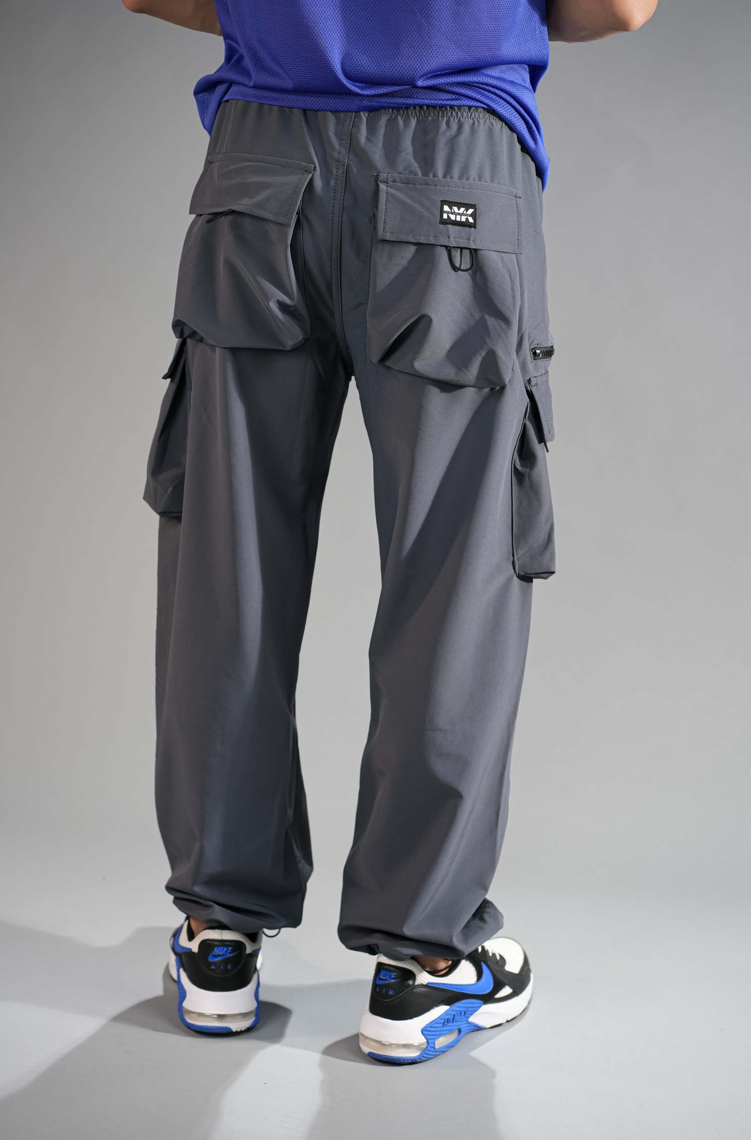 Grey Relaxed Fit Cargo Pants