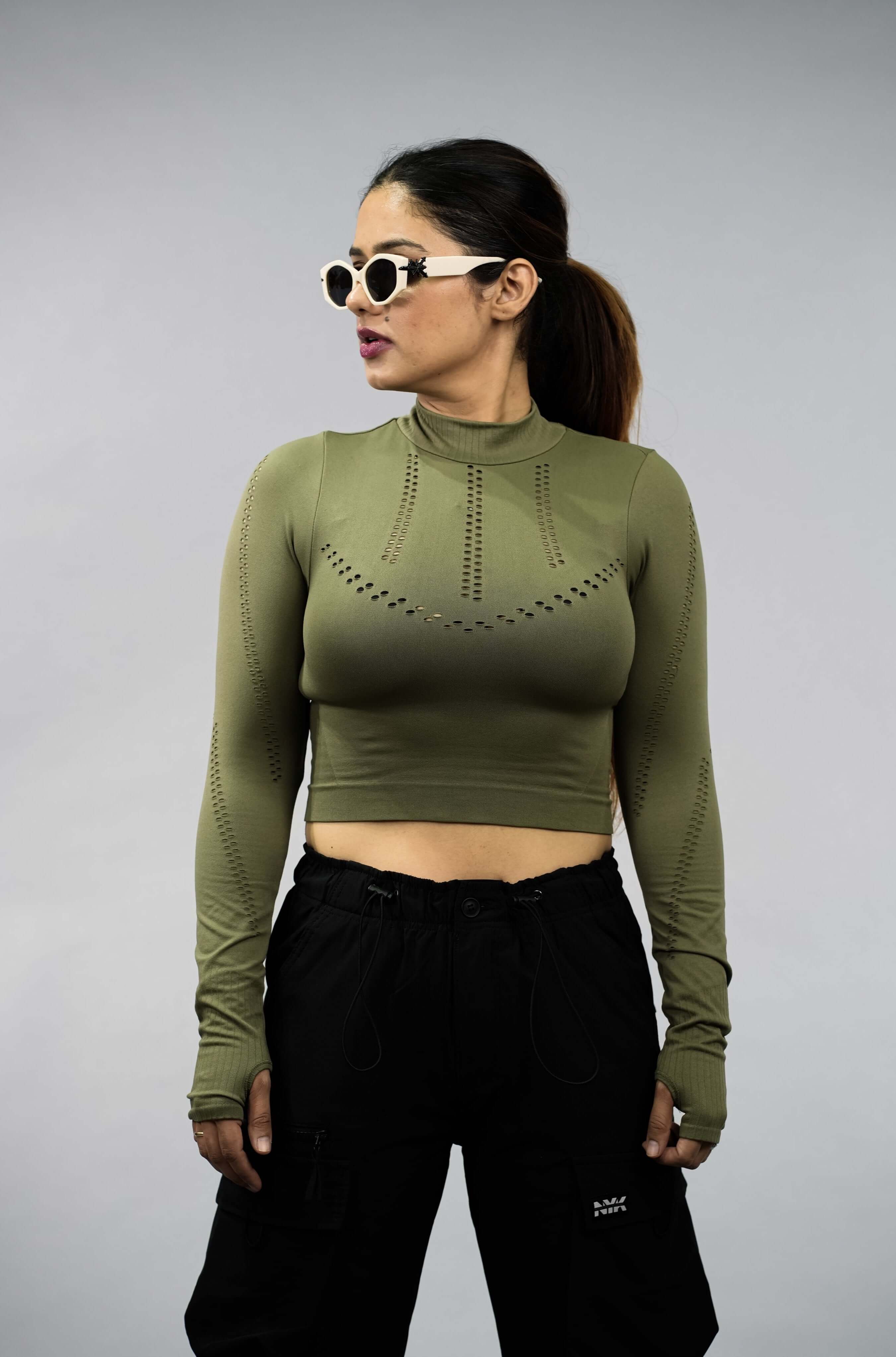 NYK Tech Fit Long Sleeve Training Top - Green