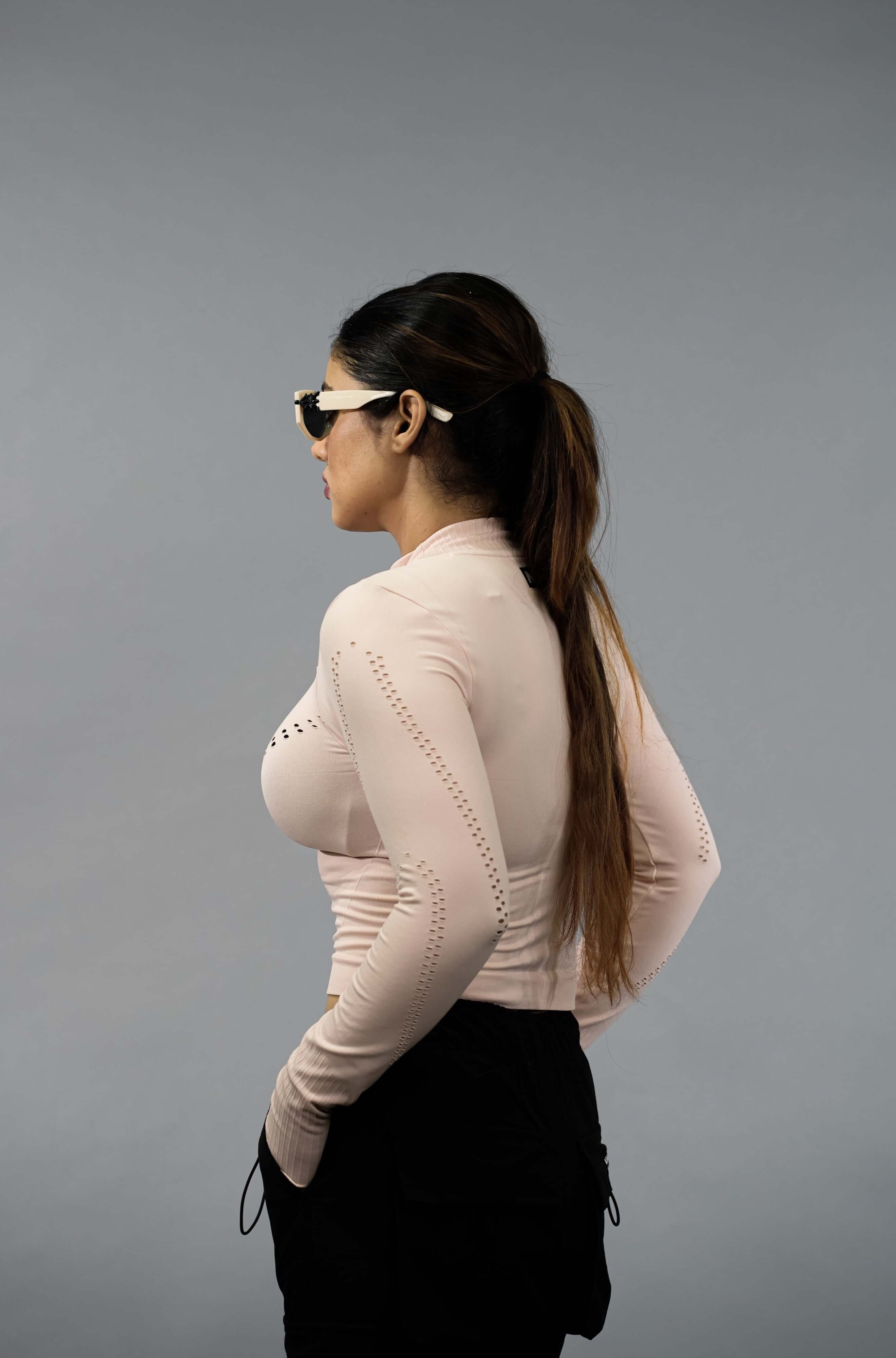 NYK Tech Fit Long Sleeve Training Top - Baby Pink