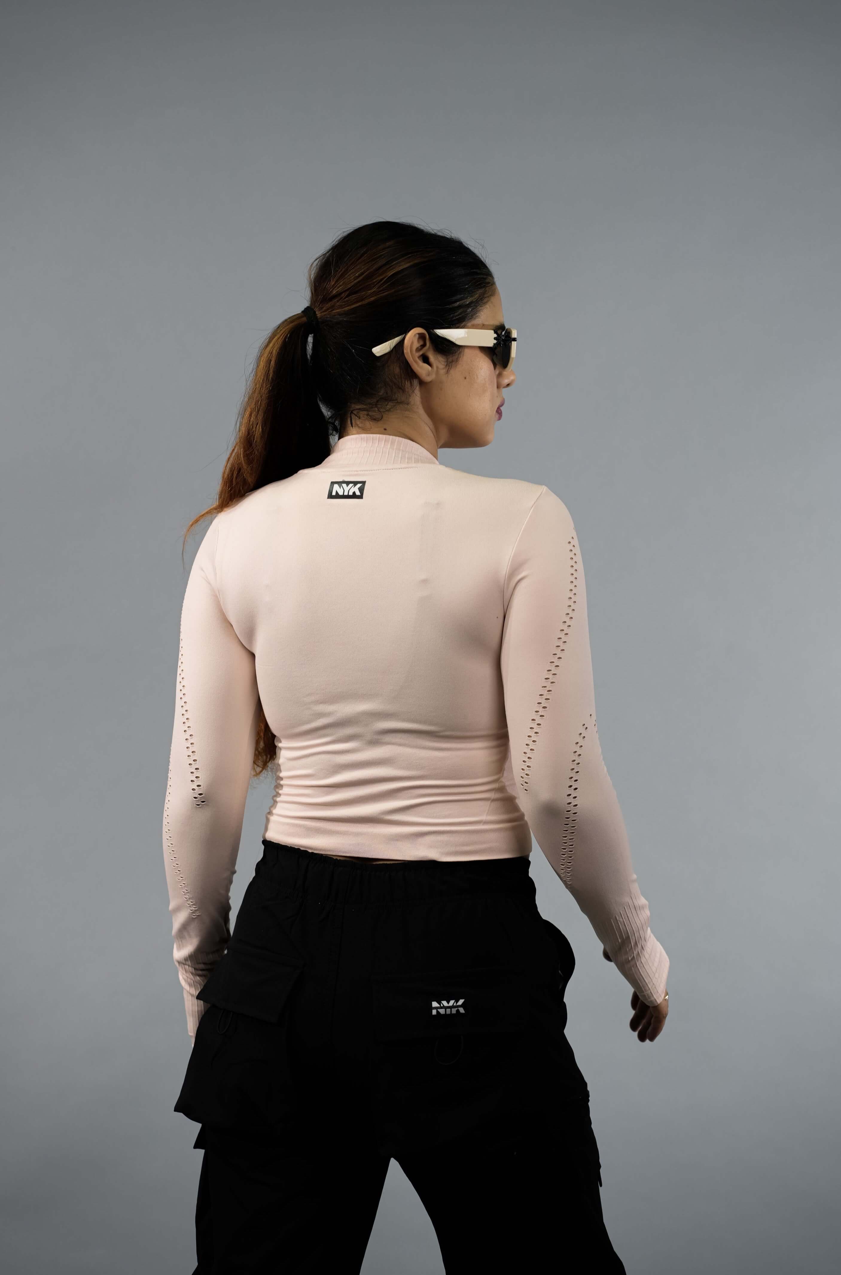 NYK Tech Fit Long Sleeve Training Top - Baby Pink