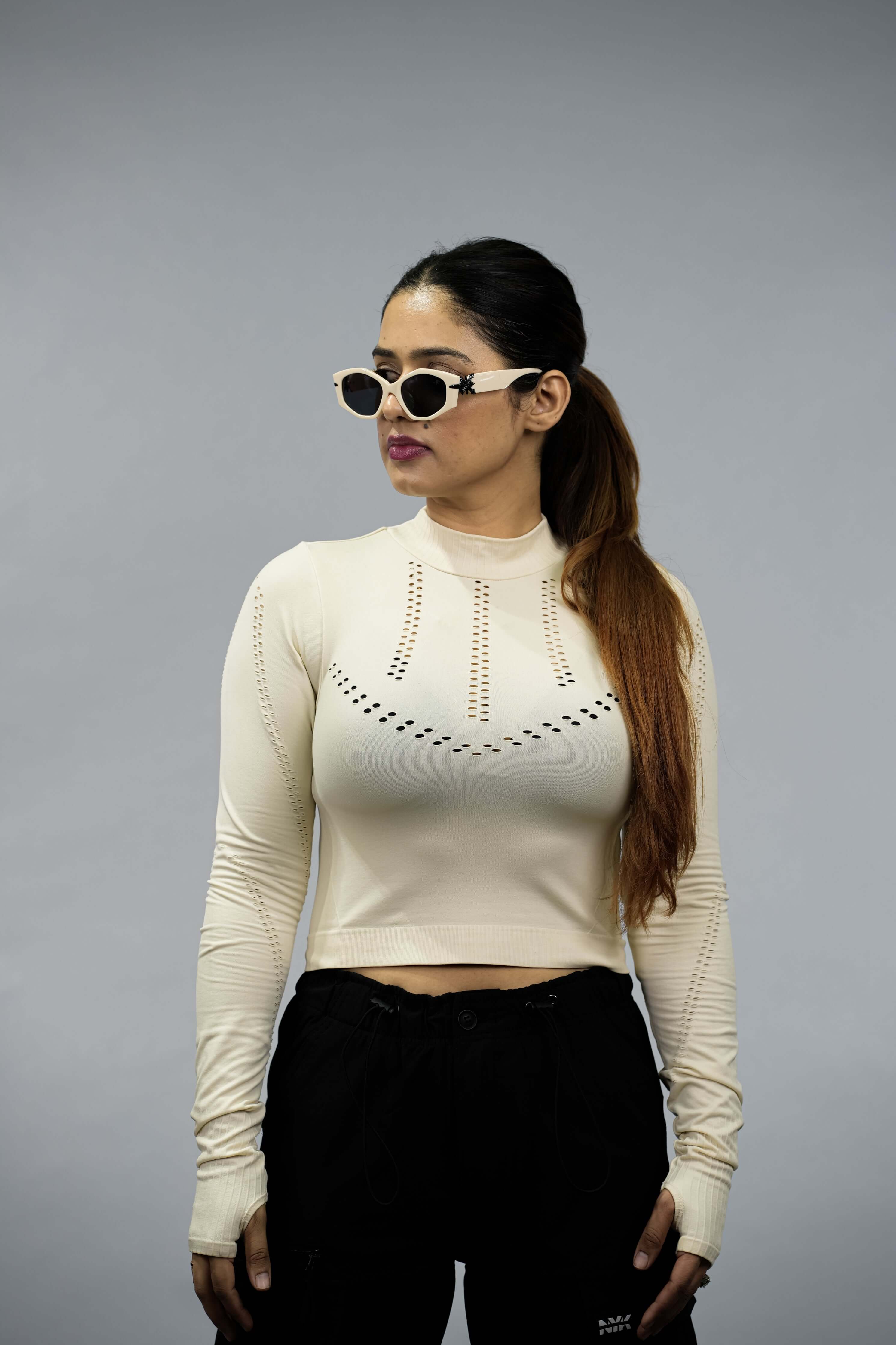 NYK Tech Fit Long Sleeve Training Top - Beige