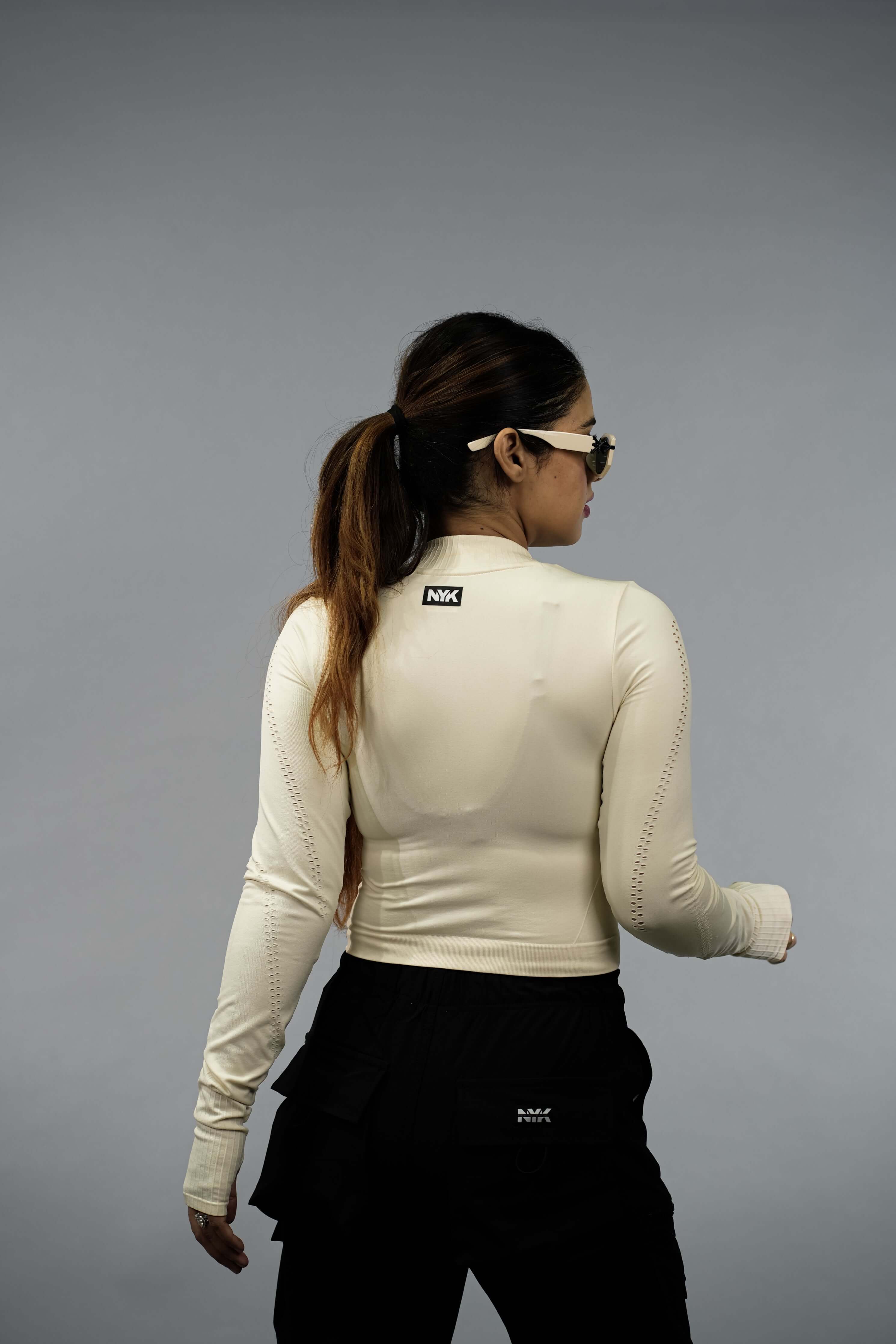 NYK Tech Fit Long Sleeve Training Top - Beige