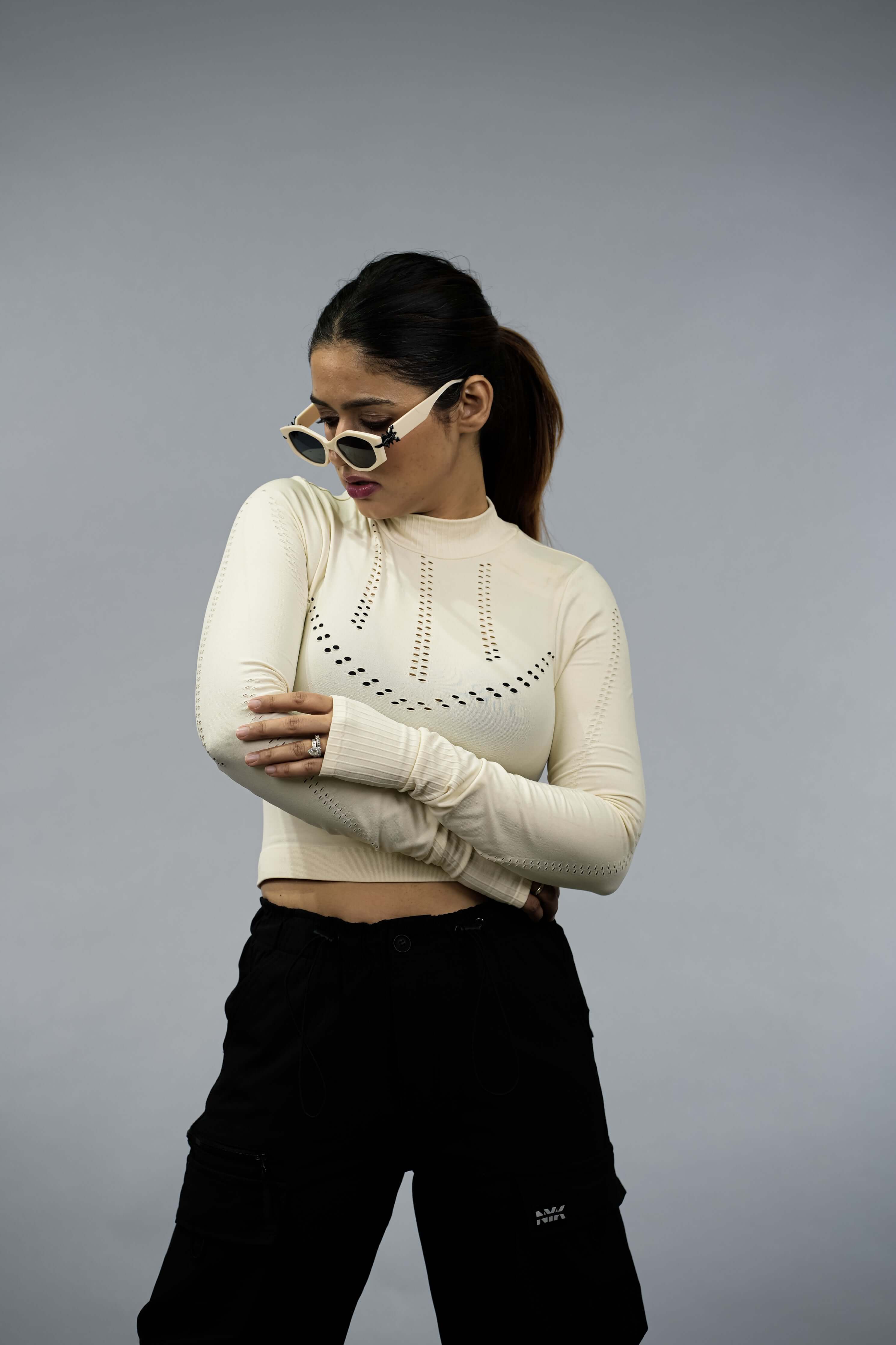 NYK Tech Fit Long Sleeve Training Top - Beige