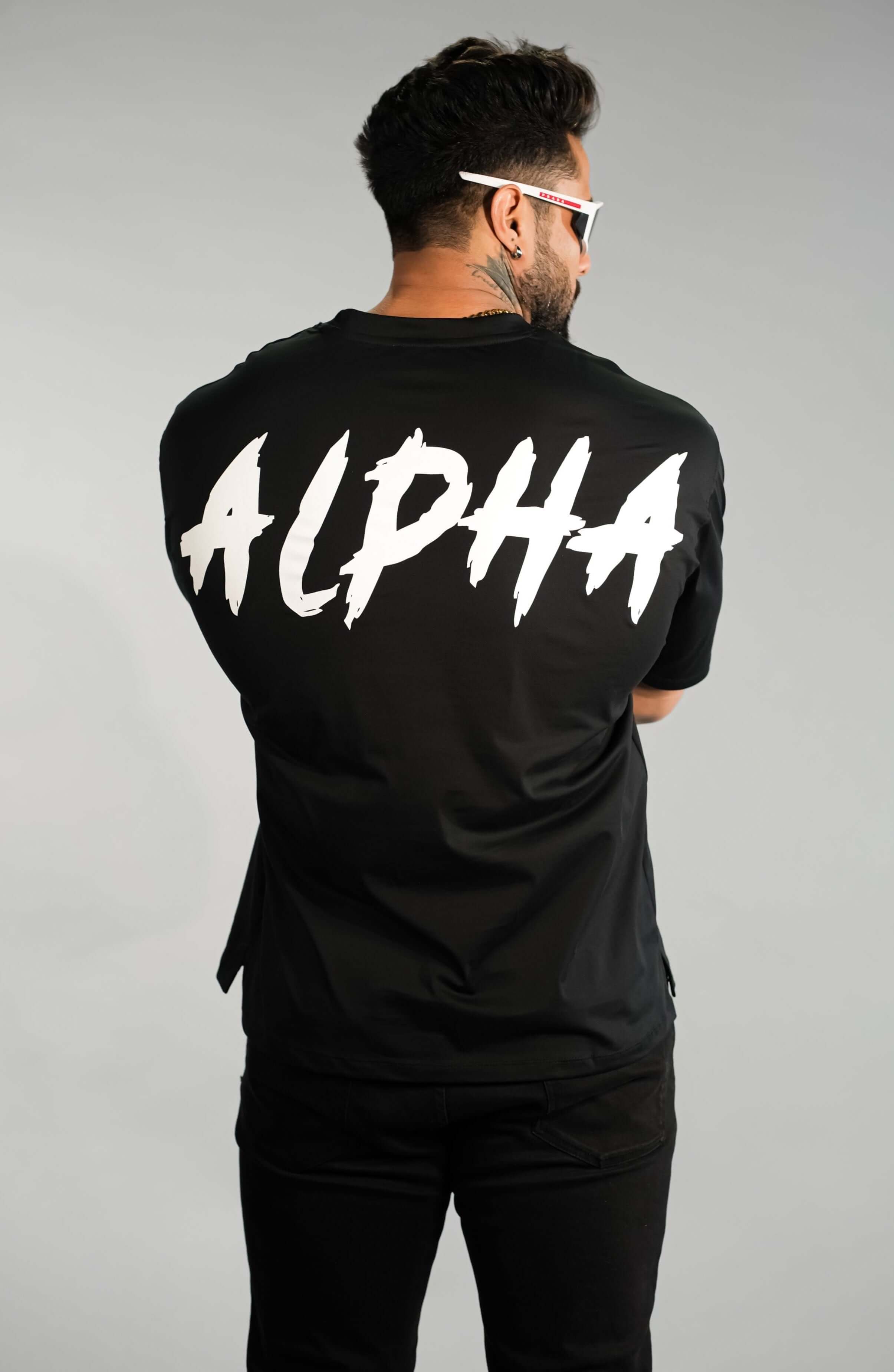 Black Printed Oversized Fit T-Shirt