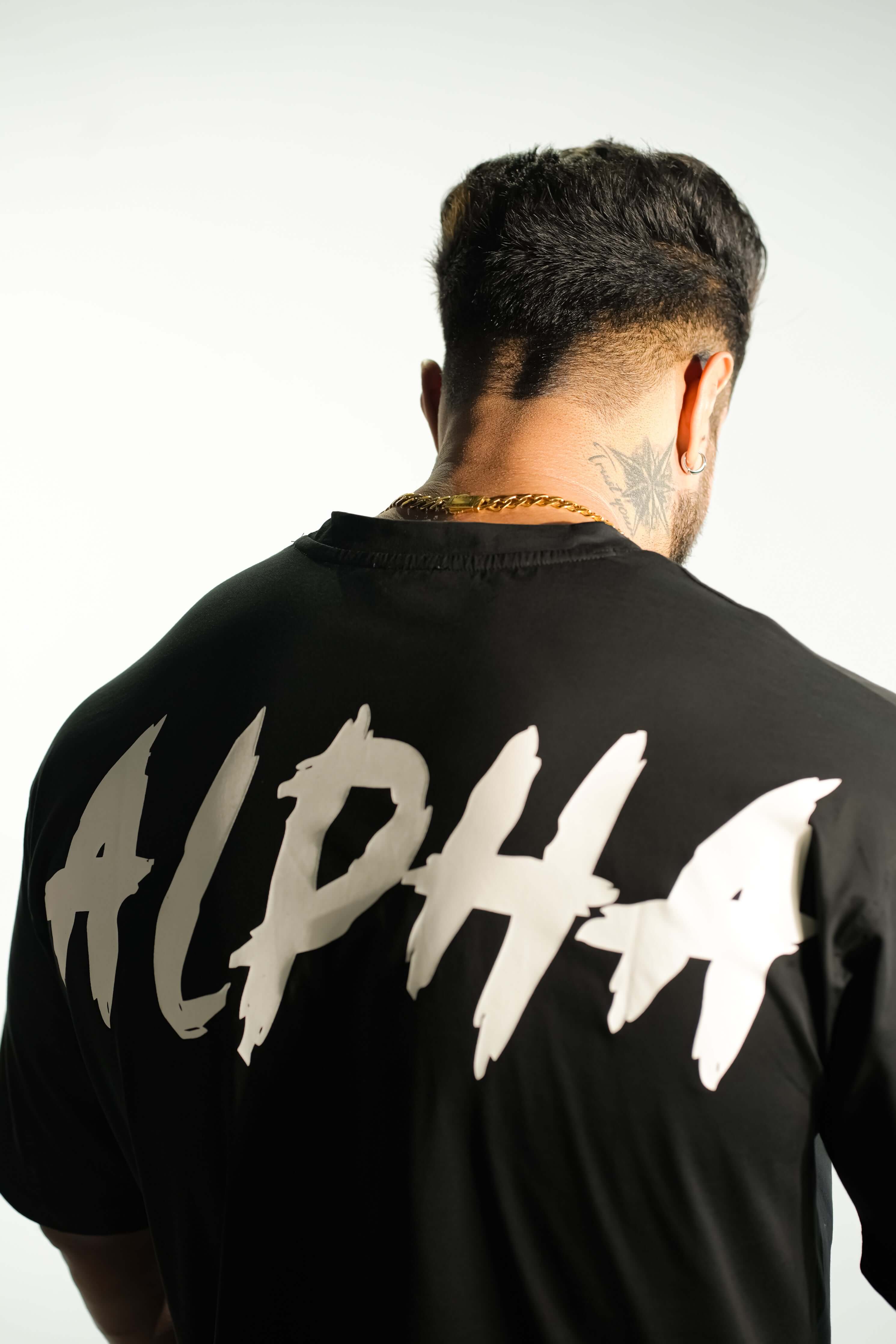 Black Printed Oversized Fit T-Shirt