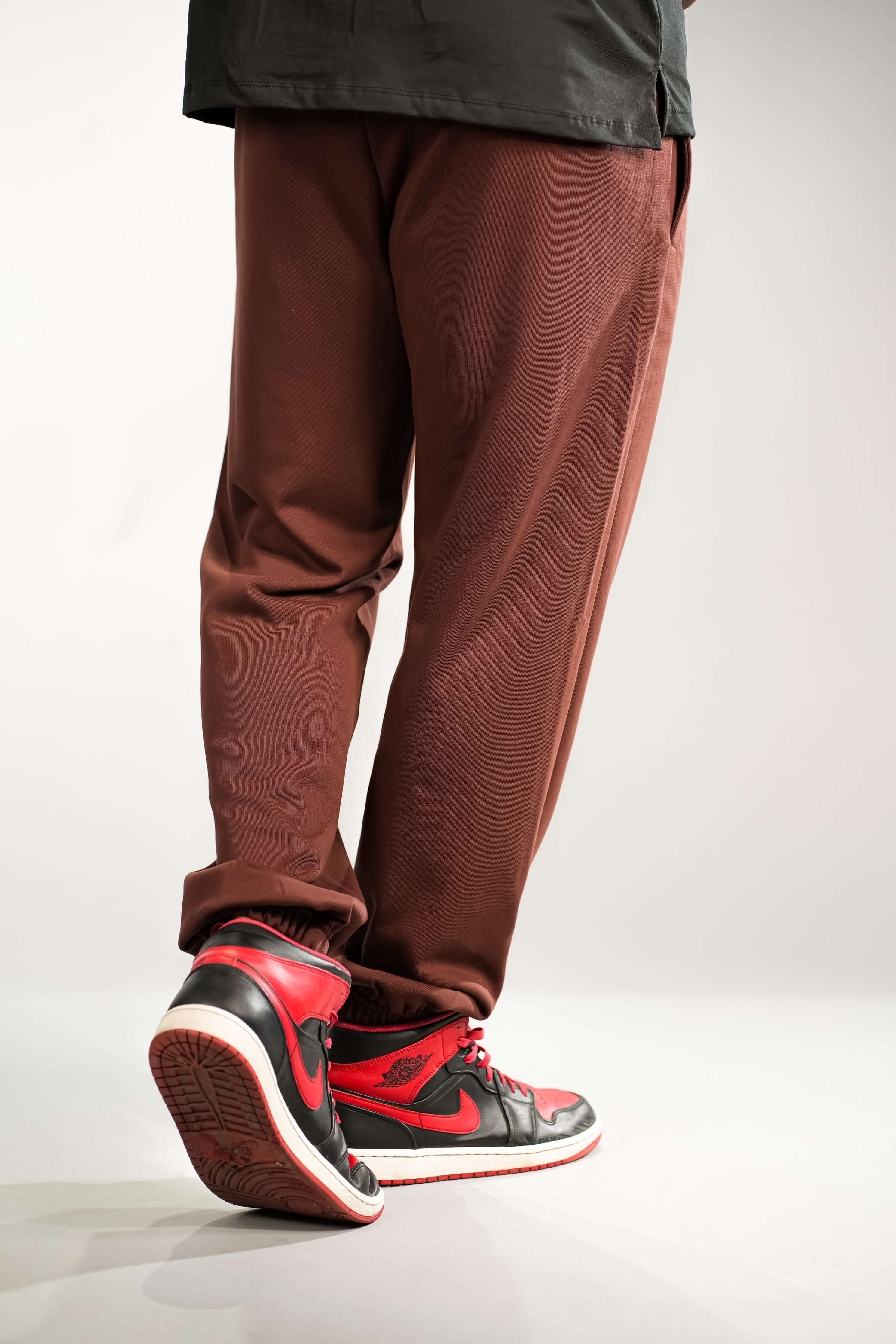 Brown Printed Oversized Fit Jogger