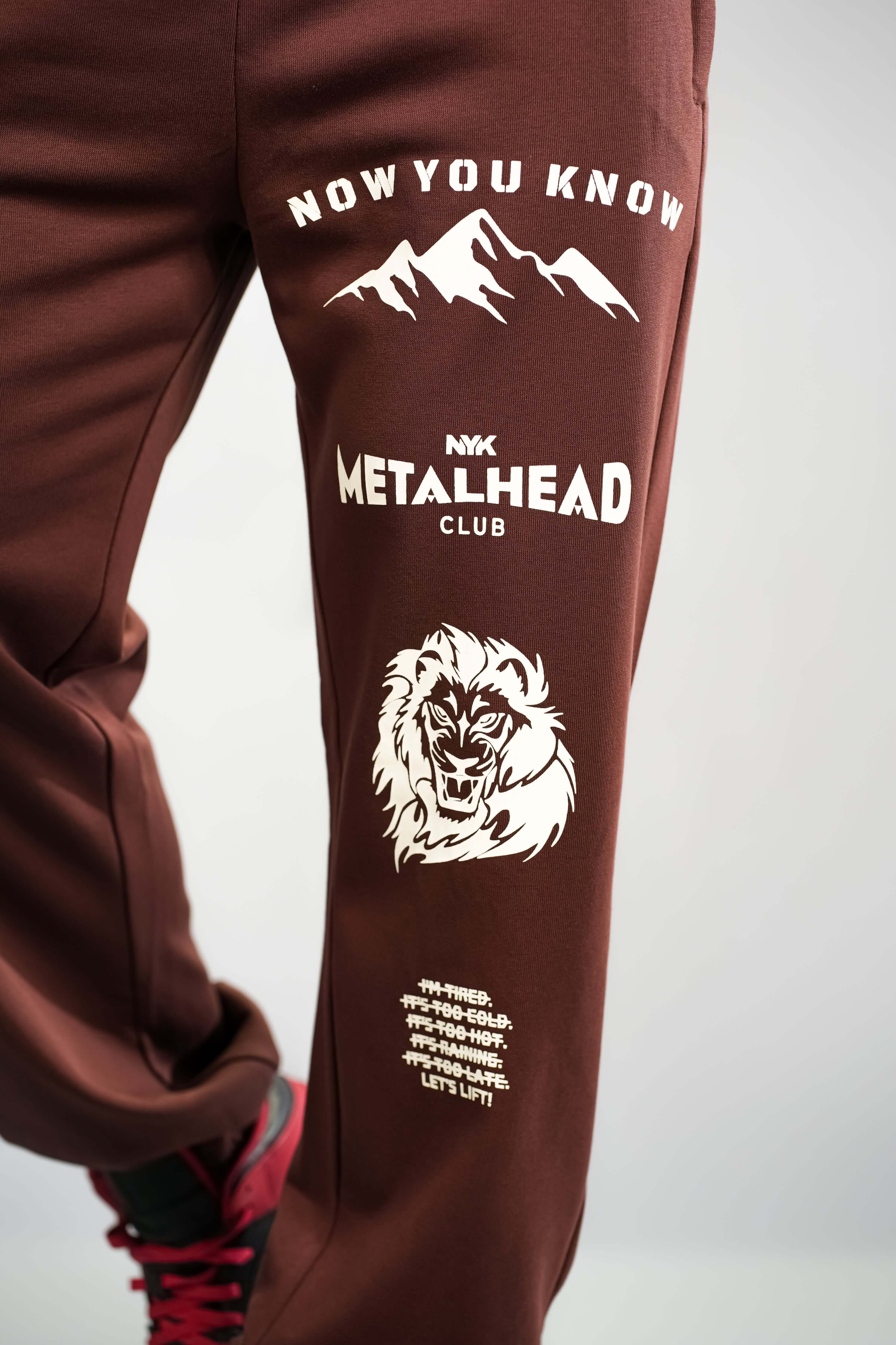 Brown Printed Oversized Fit Jogger