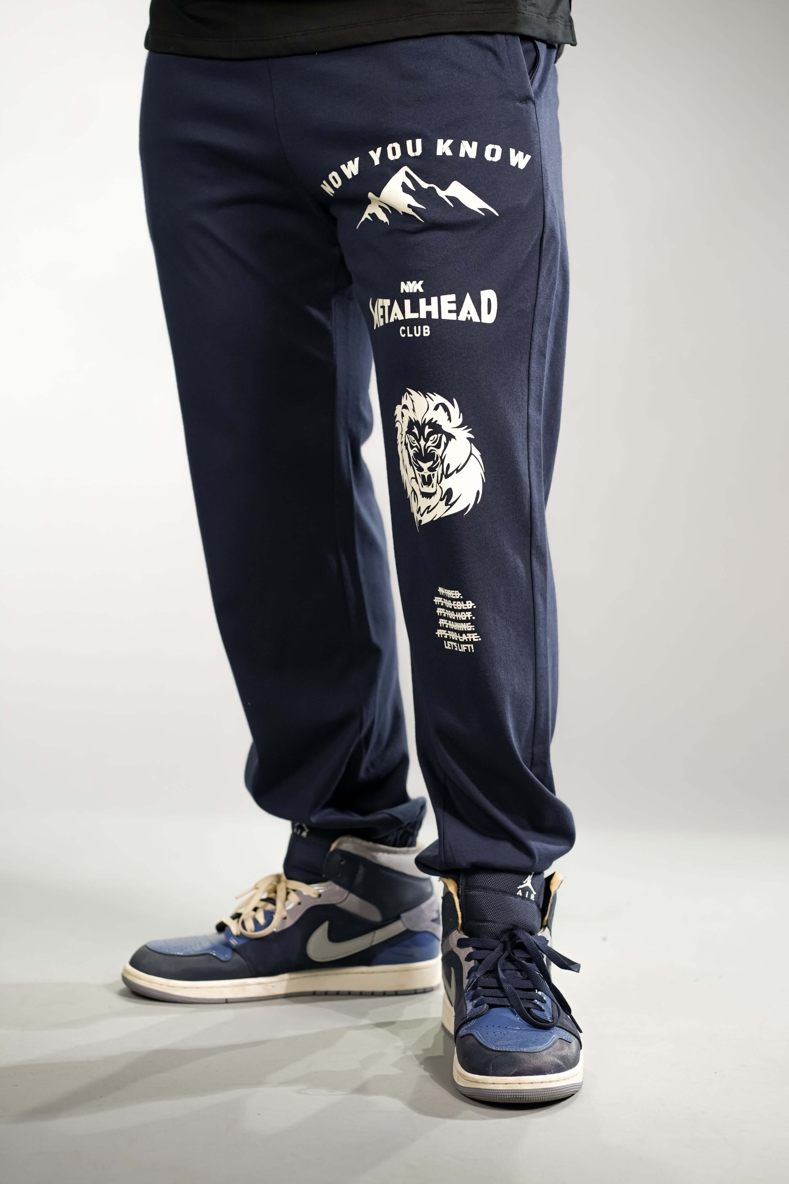 Sea Blue Printed Oversized Fit Jogger