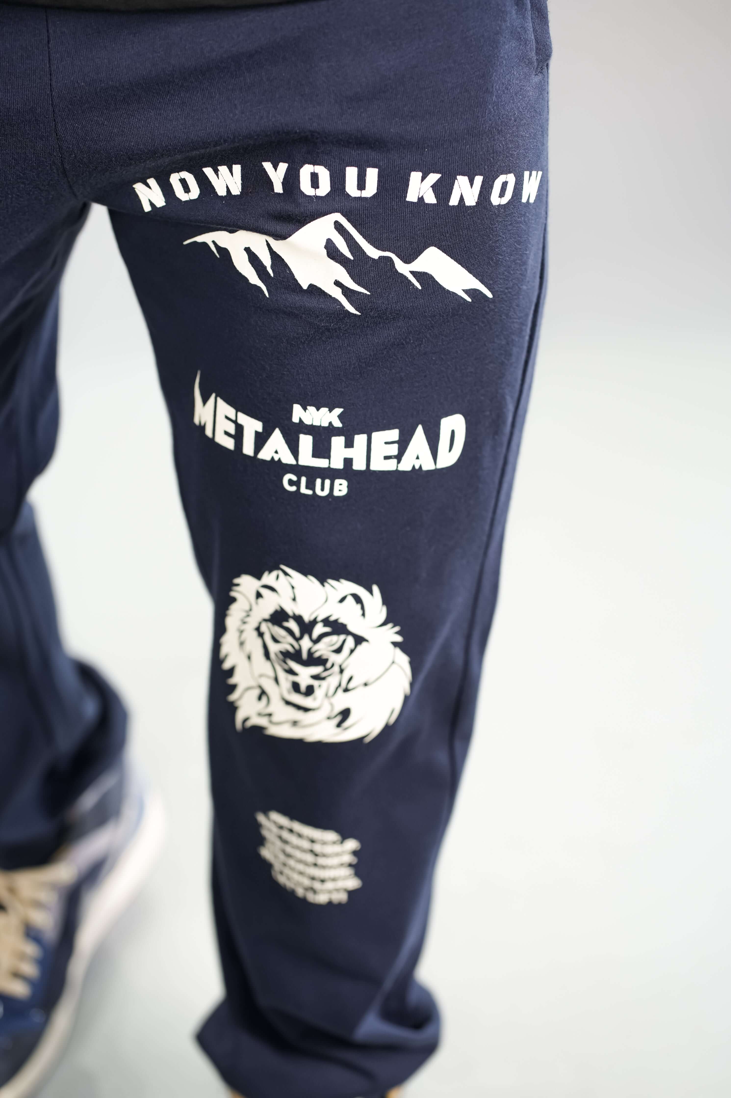 Sea Blue Printed Oversized Fit Jogger