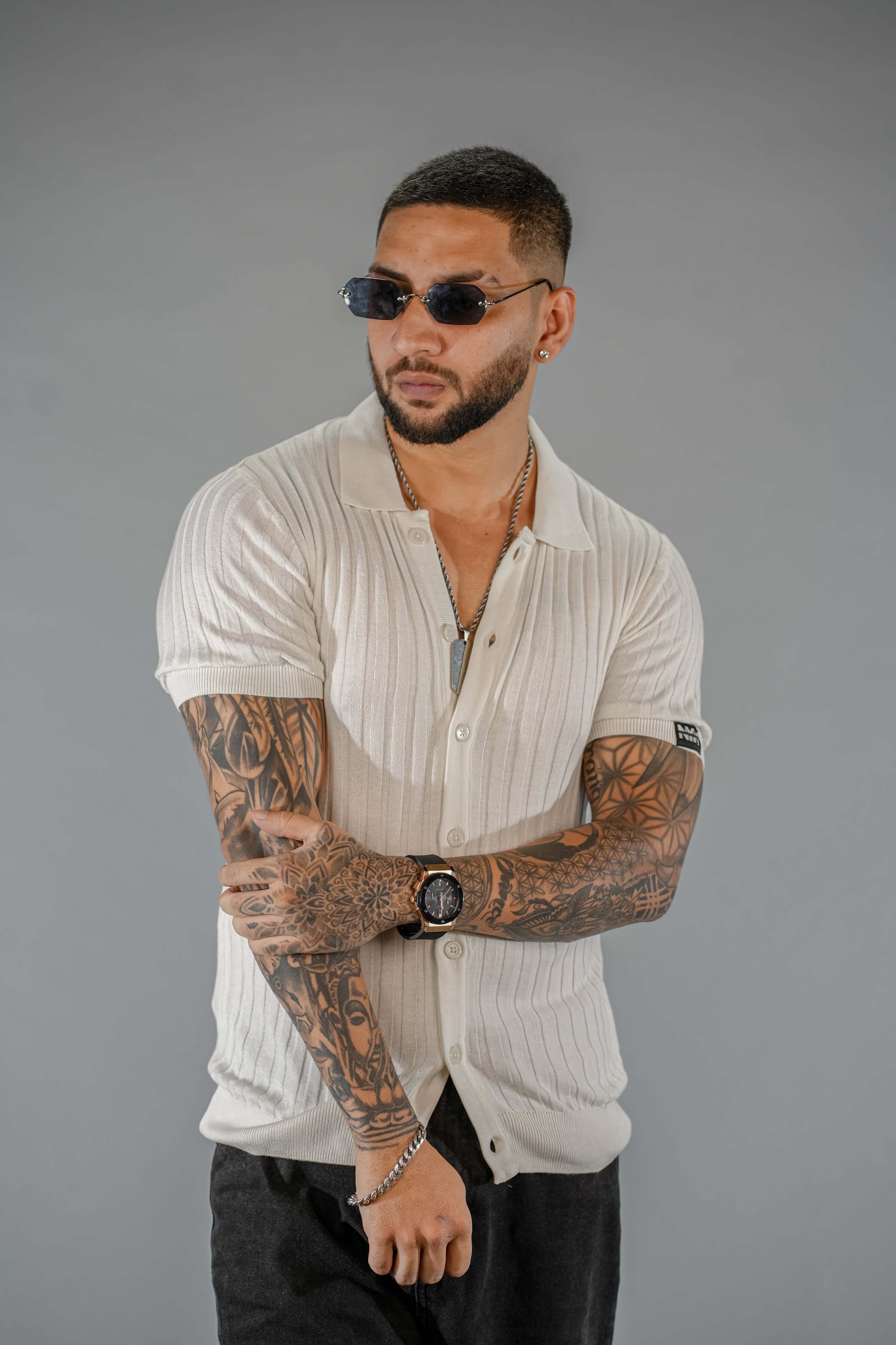 White Textured Comfortable Fit Polo T-Shirt