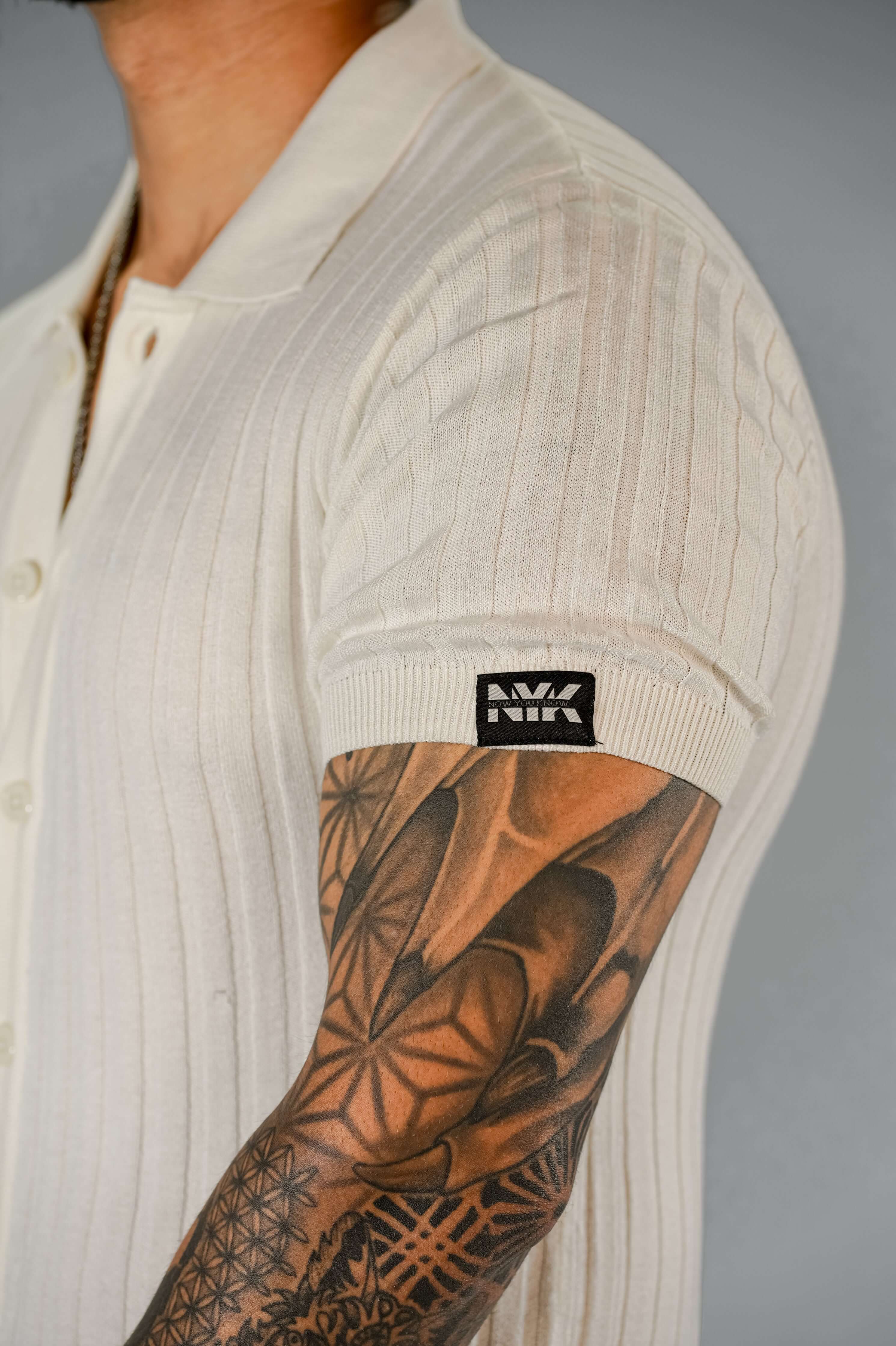 White Textured Comfortable Fit Polo T-Shirt