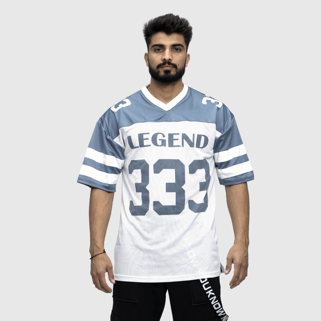 Grey Printed Oversized Fit Sports T-Shirt