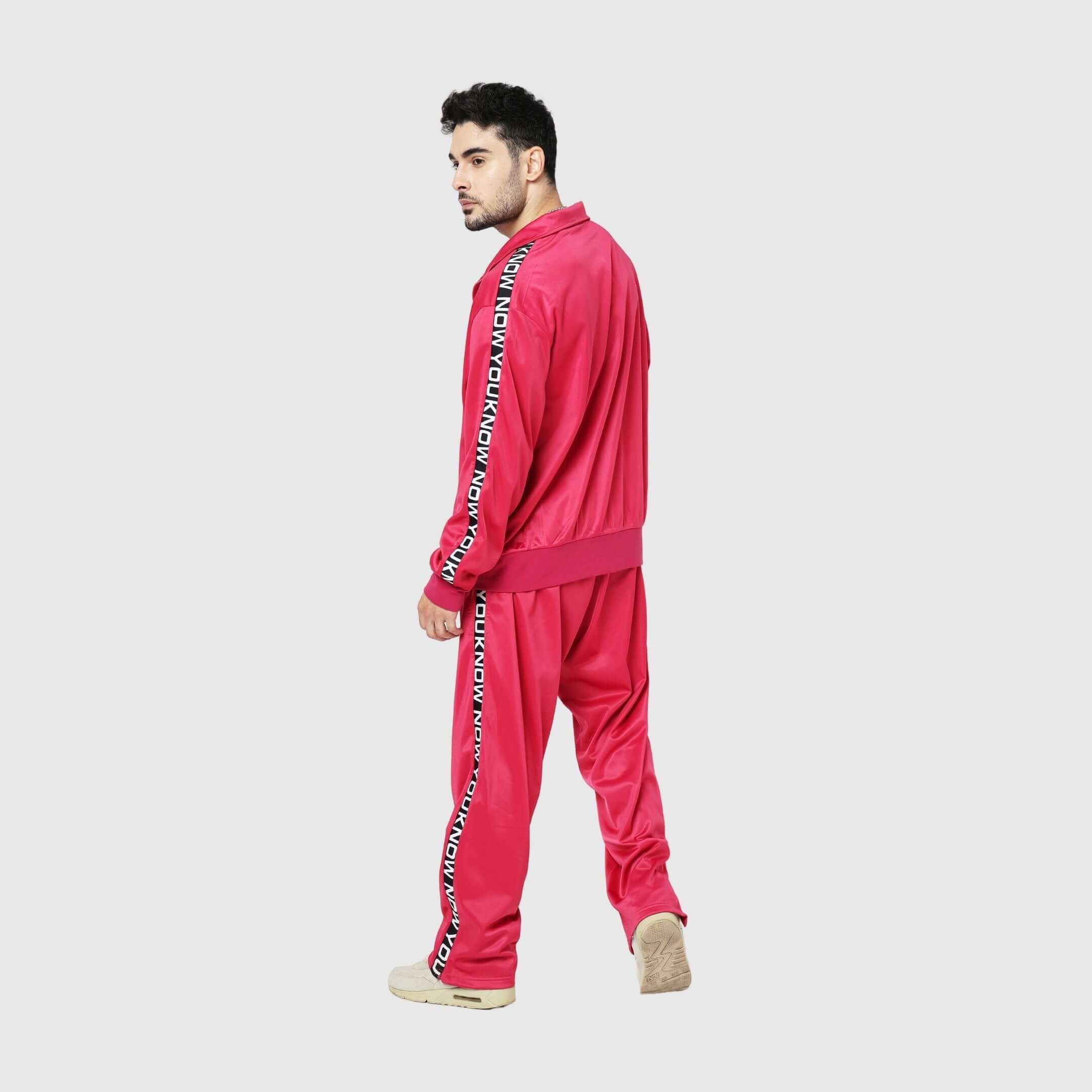 Red Solid Straight Fit Track Pants
