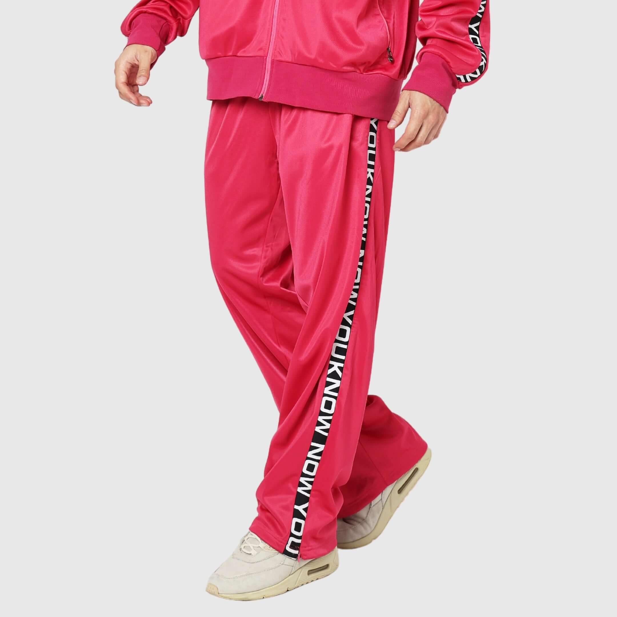 Red Solid Straight Fit Track Pants