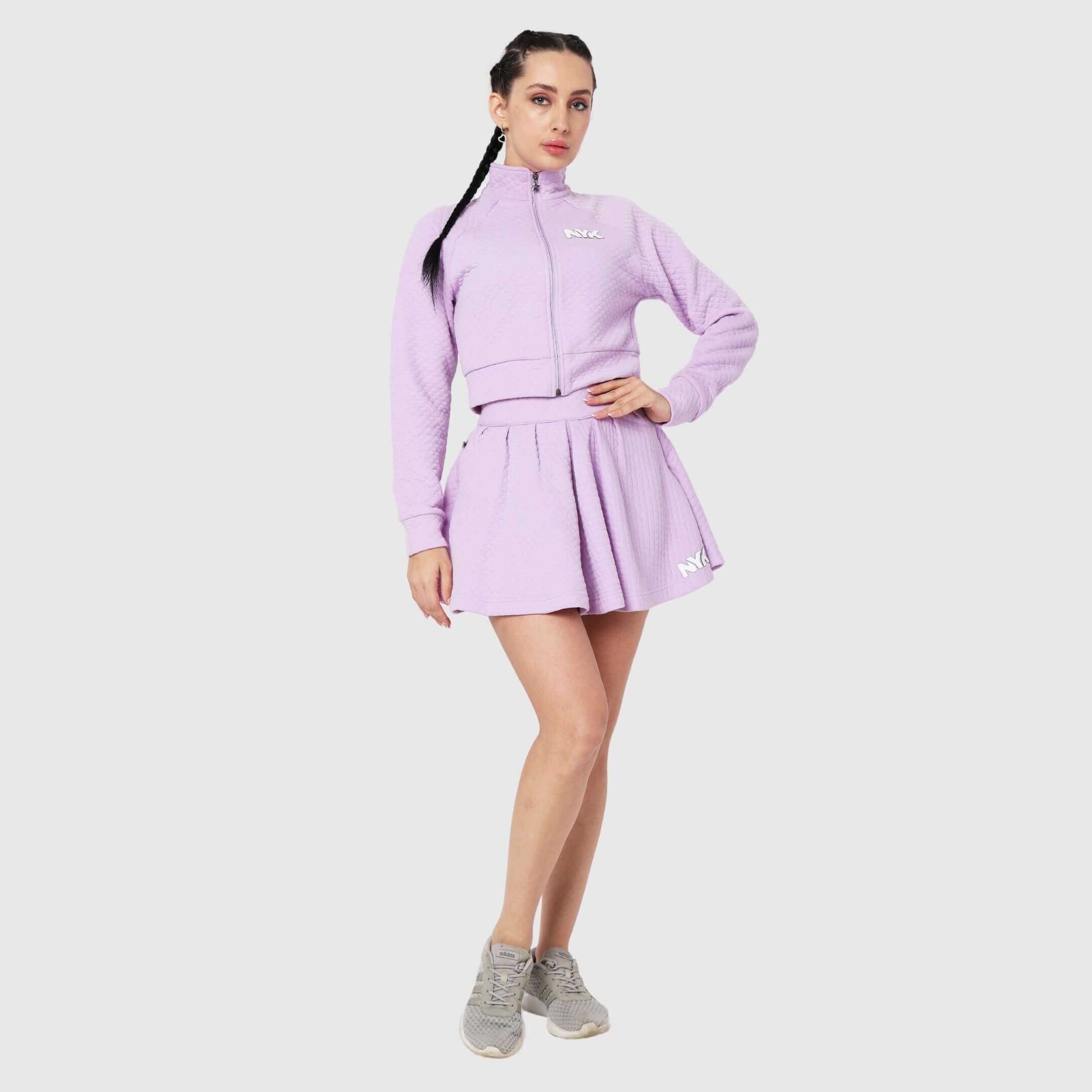 NYK Quilted Flared Tennis Skirt - Lavender