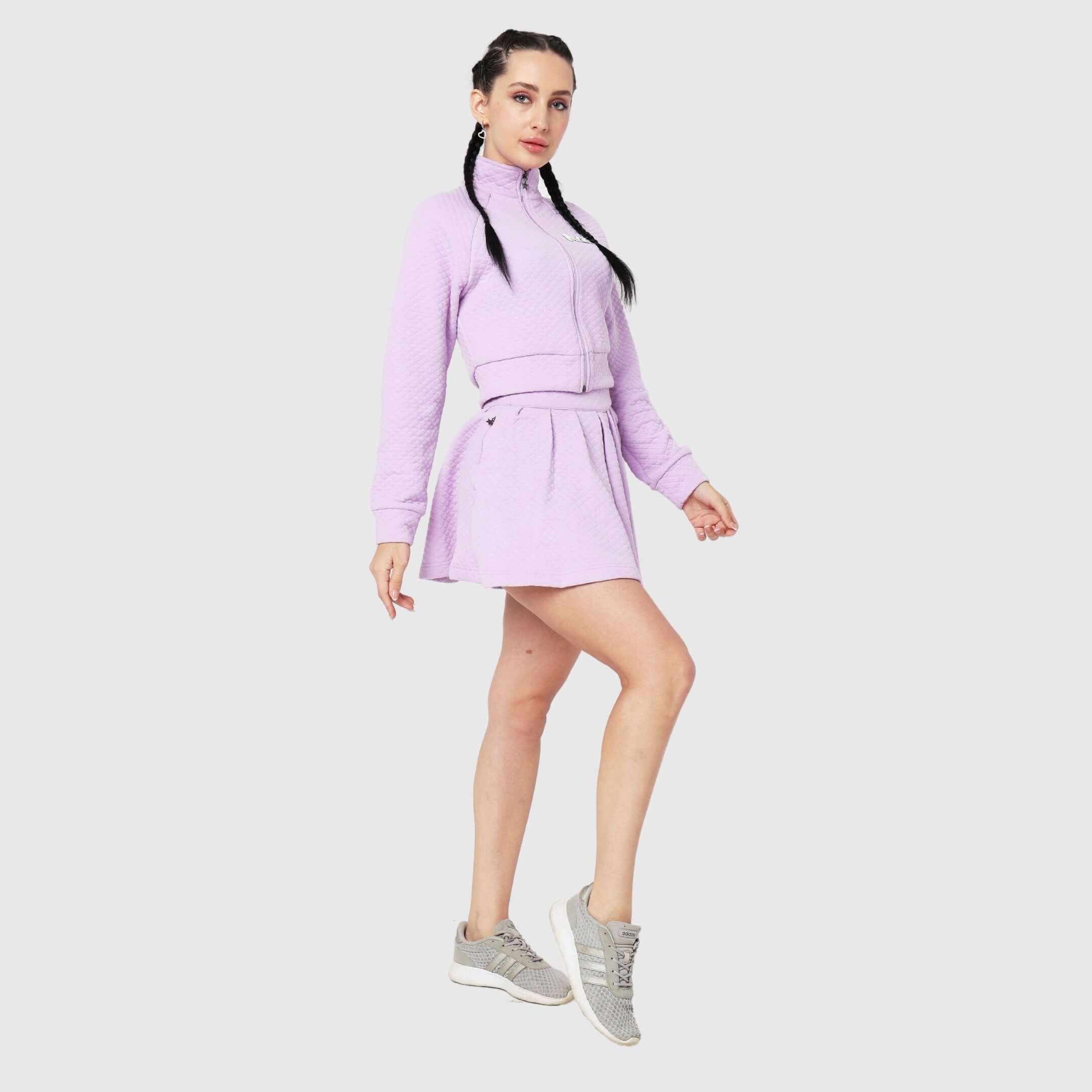 NYK Quilted Flared Tennis Skirt - Lavender