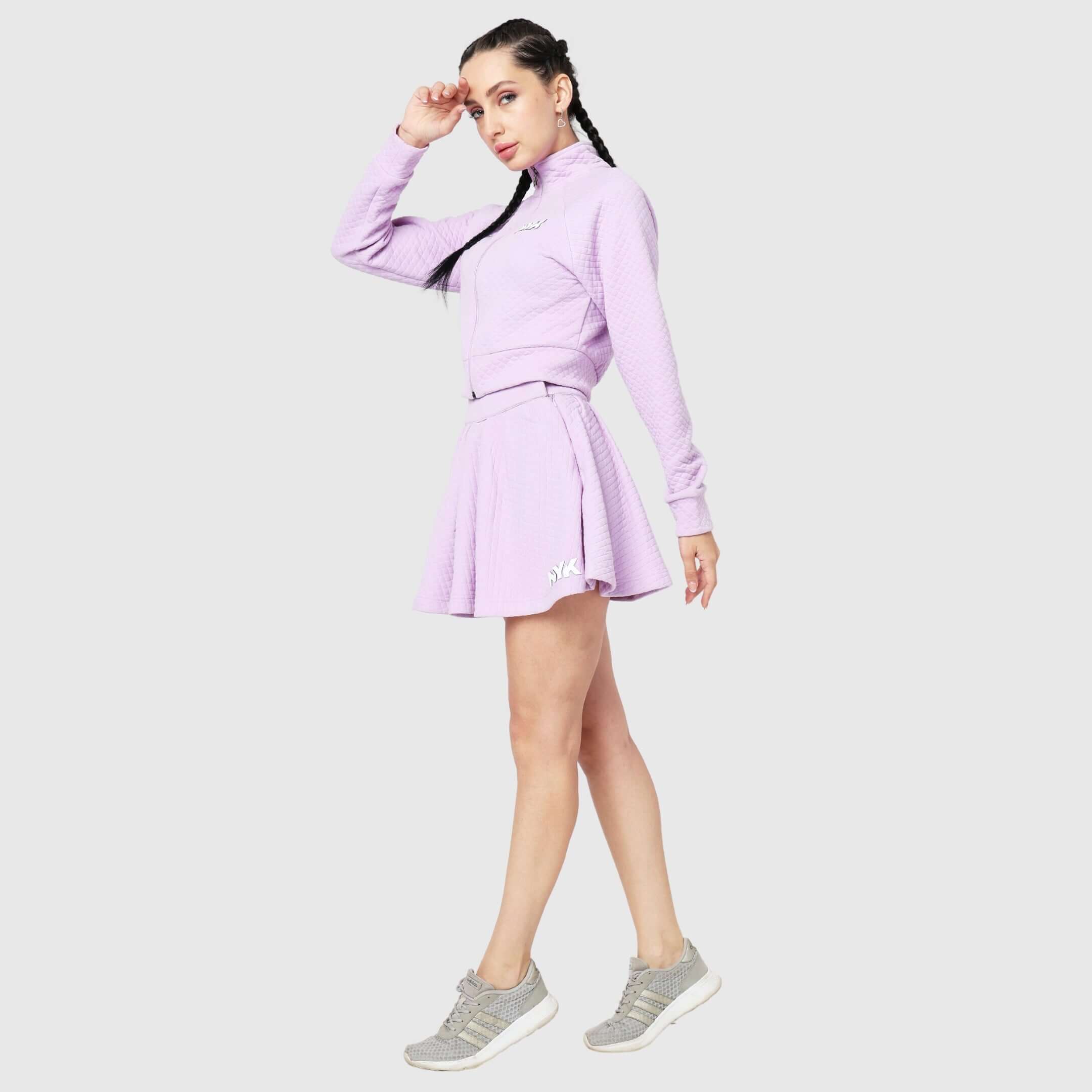 NYK Quilted Flared Tennis Skirt - Lavender