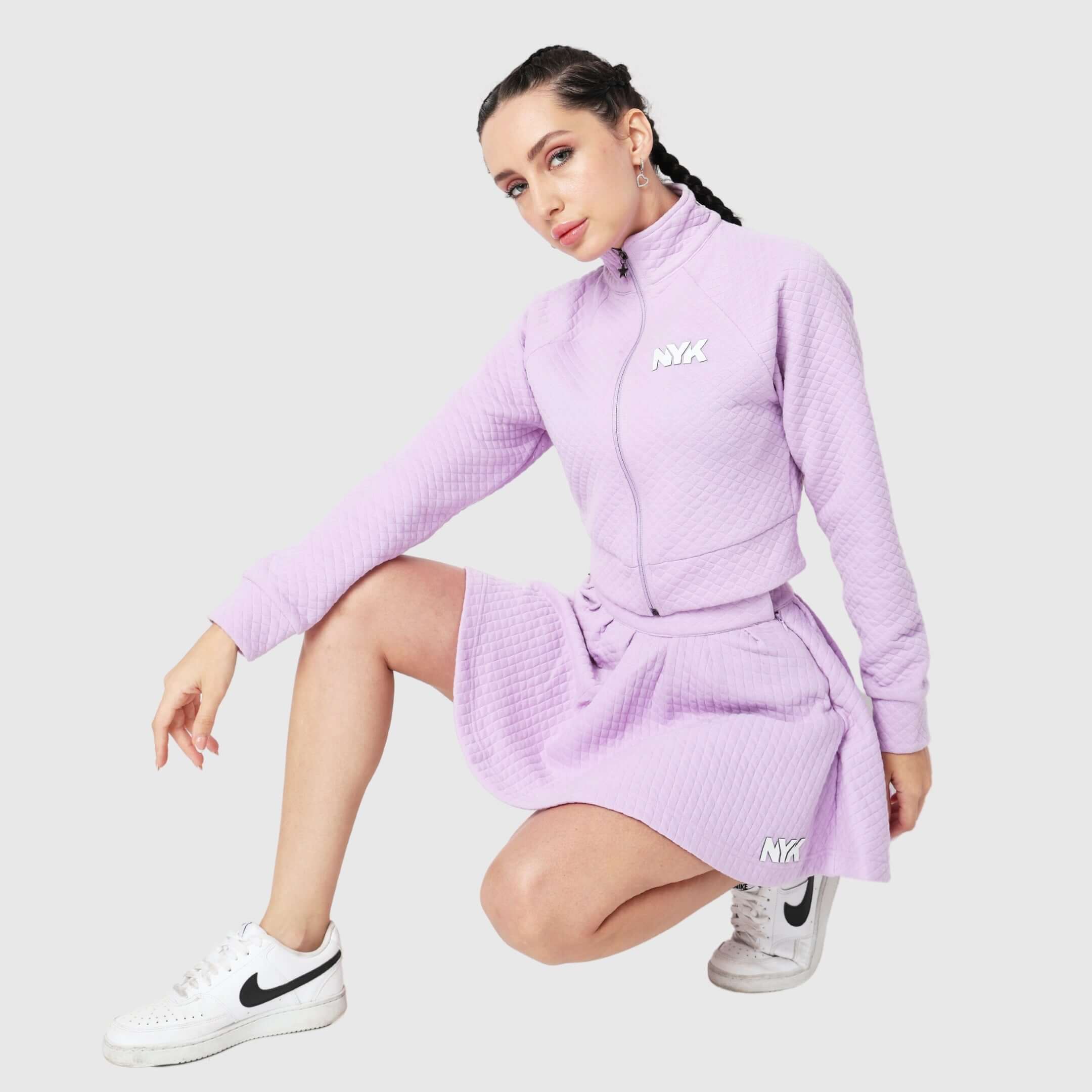 NYK Quilted Flared Tennis Skirt - Lavender