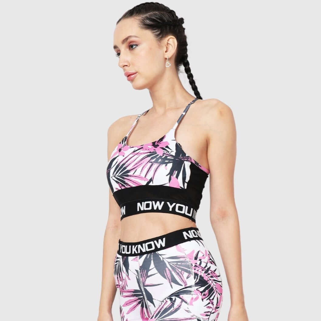 NYK Printed Low-Impact Mesh Sports Bra