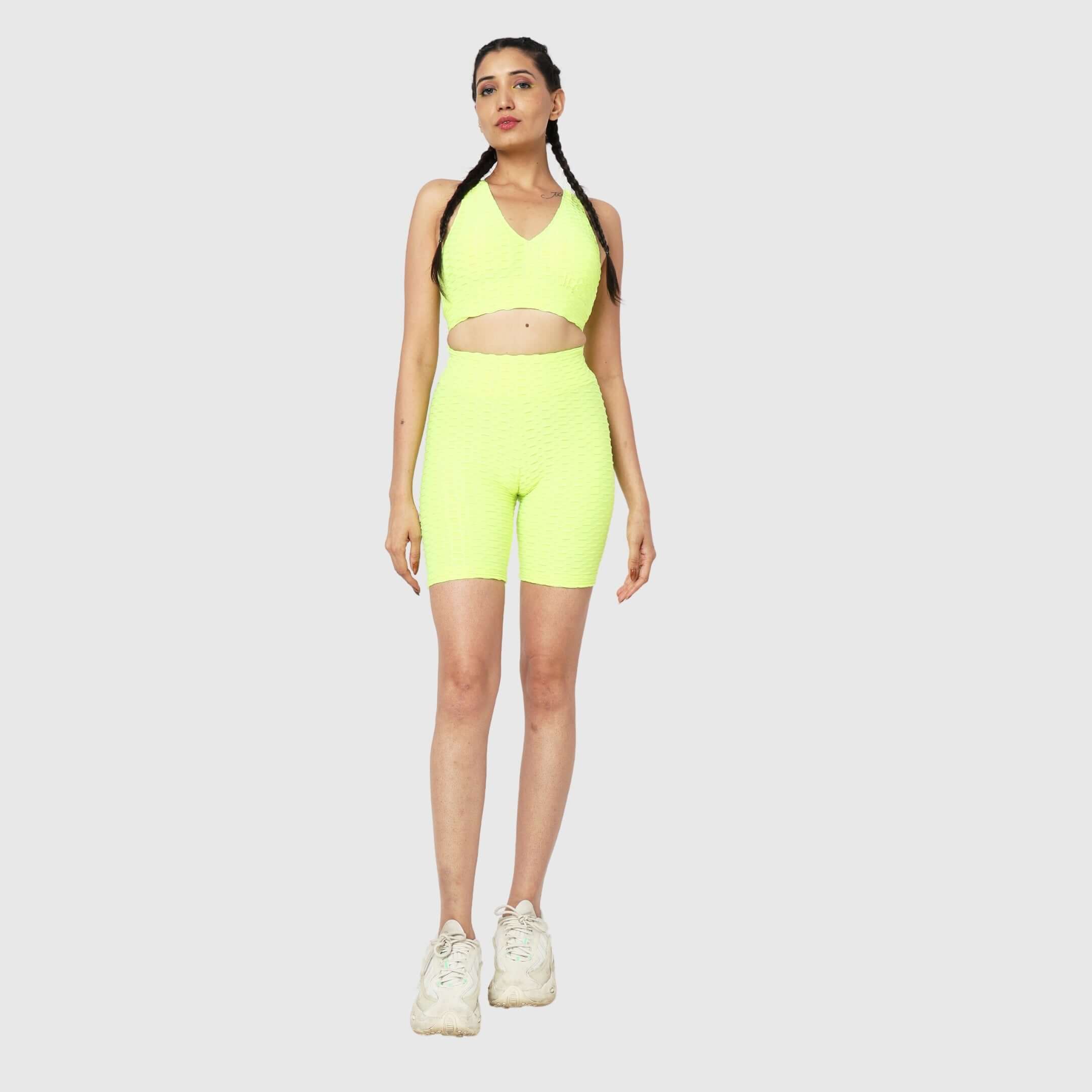 NYK Anti-Cellulite Push-Up Sports Tights - Neon Yellow