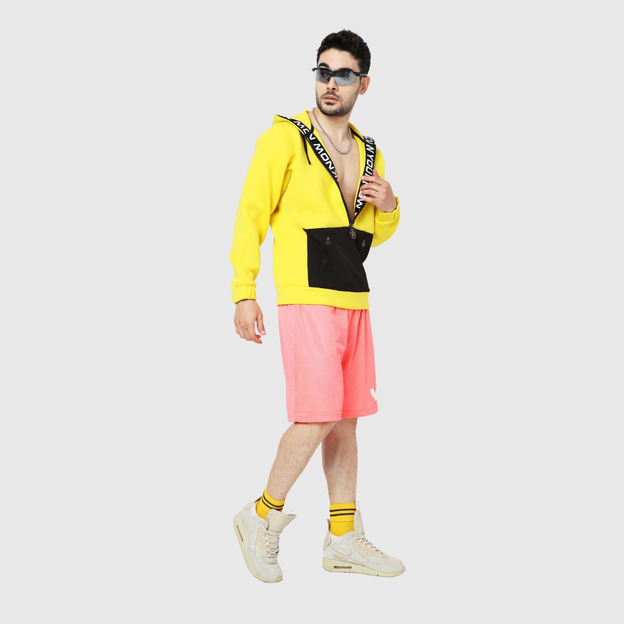 Pink Solid Relaxed Fit Shorts
