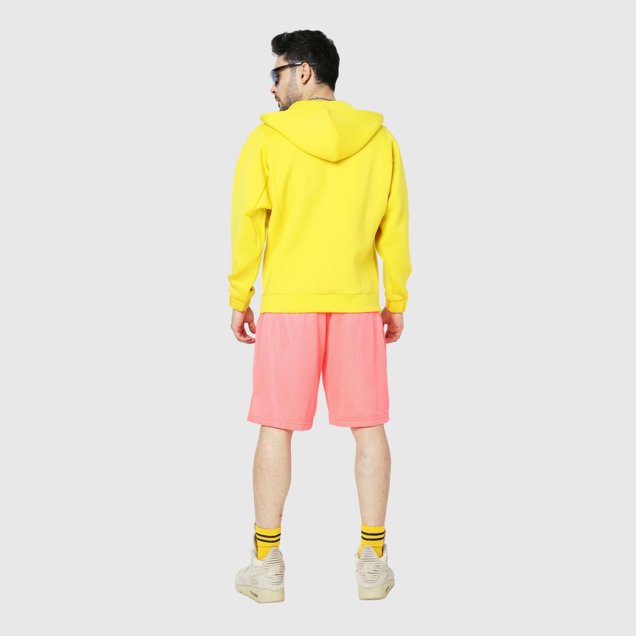 Pink Solid Relaxed Fit Shorts