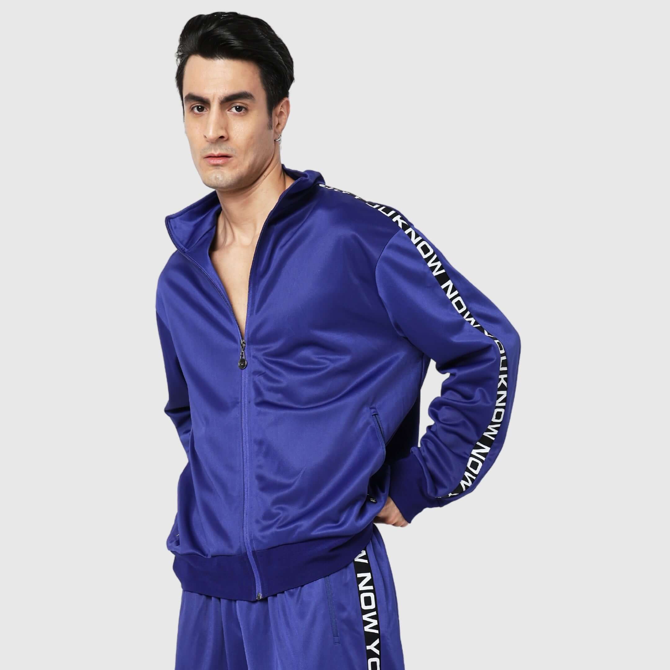 Royal Blue Solid Relaxed Fit Jacket