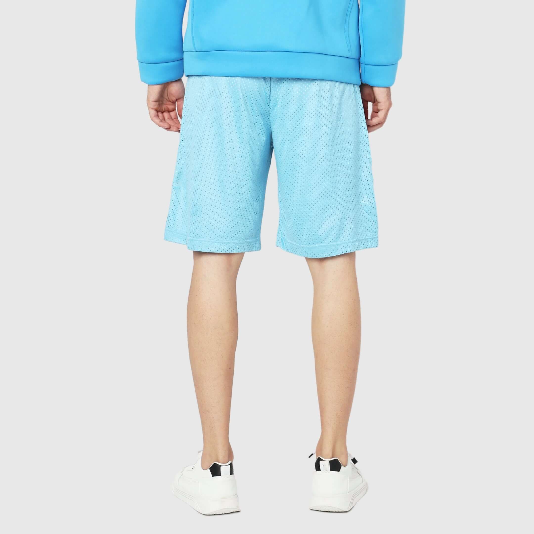 Blue Solid Relaxed Fit Shorts