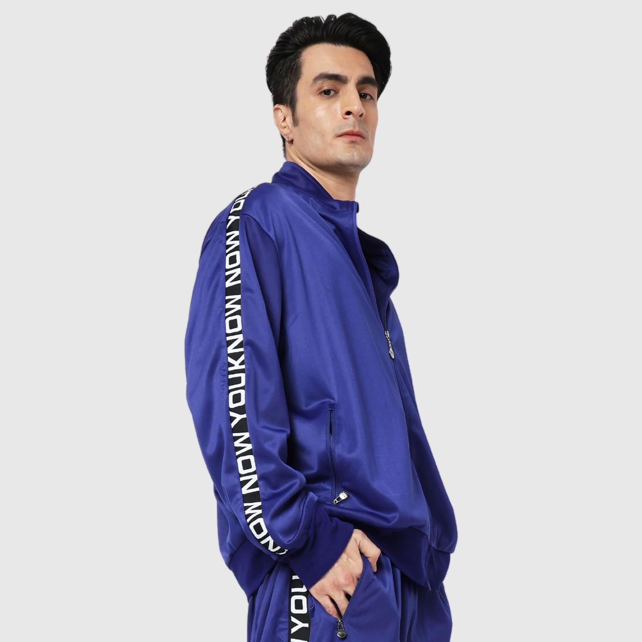 Royal Blue Solid Relaxed Fit Jacket