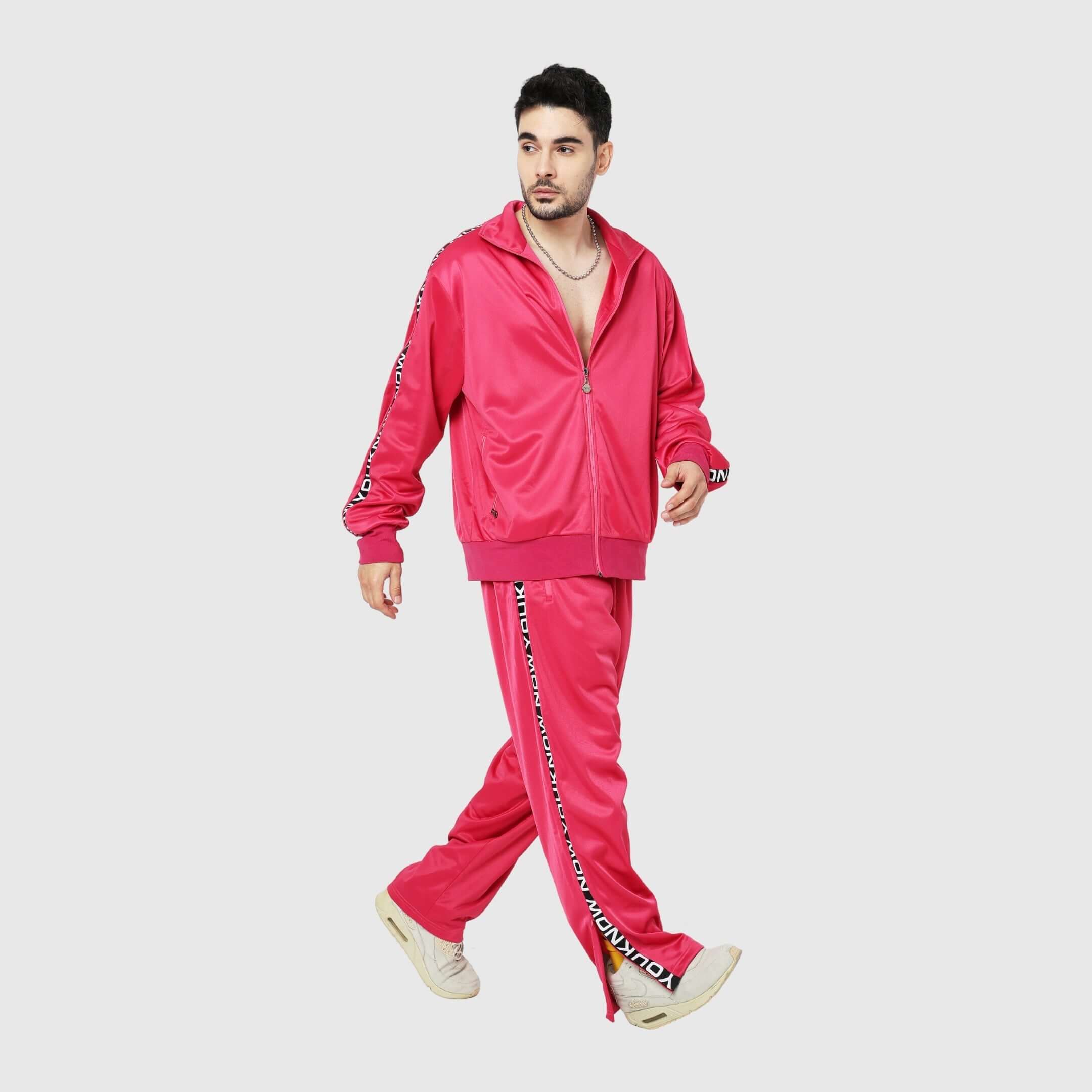 Red Solid Straight Fit Track Pants